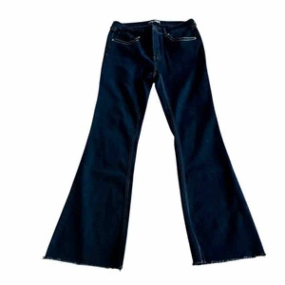 Fashion Nova Dallas Mid‎ Rise Stretch Flare Black Jeans Women Size 11
